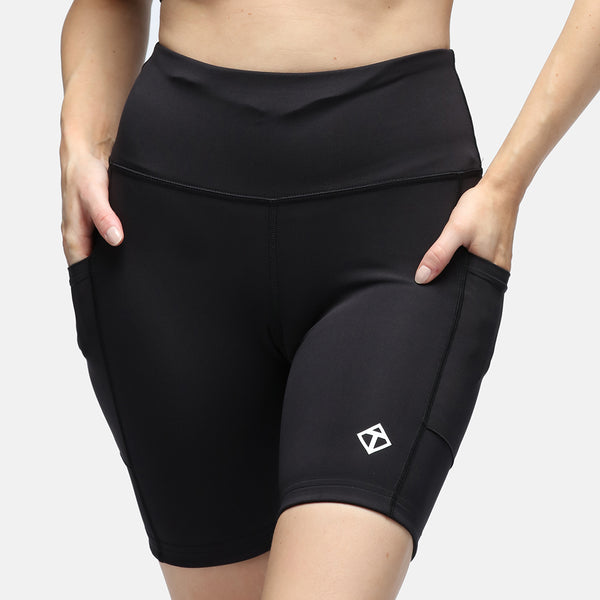 Tikiboo Black Diamond Luxe Running Shorts With Pockets