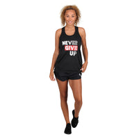 Tikiboo 'Never Give Up' Racerback Mesh Tank - Front Model View
