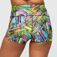 Neonfarbene Scratch-Tikibooty-Shorts