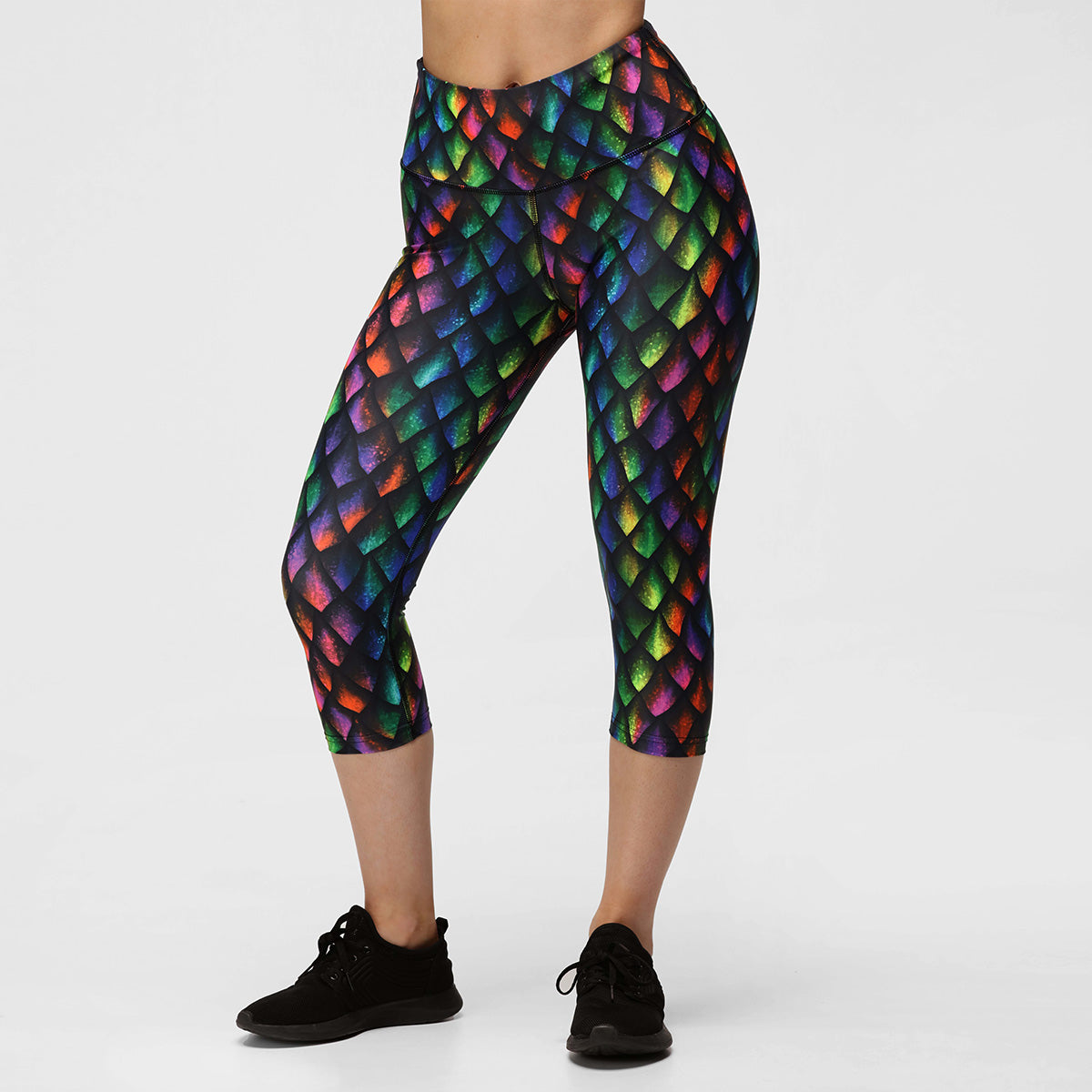 Black Dragon Scales Leggings, Active Workout Wear for Yoga or Gym