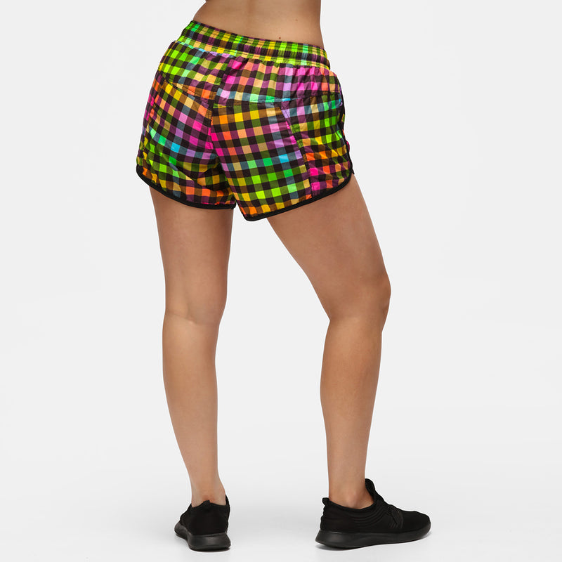 Gingham Glow Loose Fit Workout Shorts