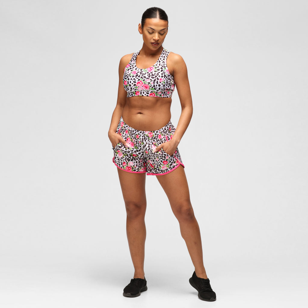Jungle Rose Loose Fit Workout Shorts