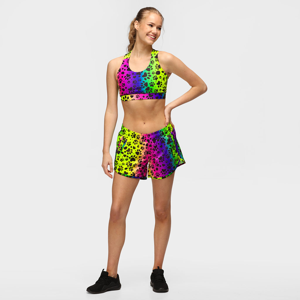 Pawfect Rainbow Loose Fit Workout Shorts