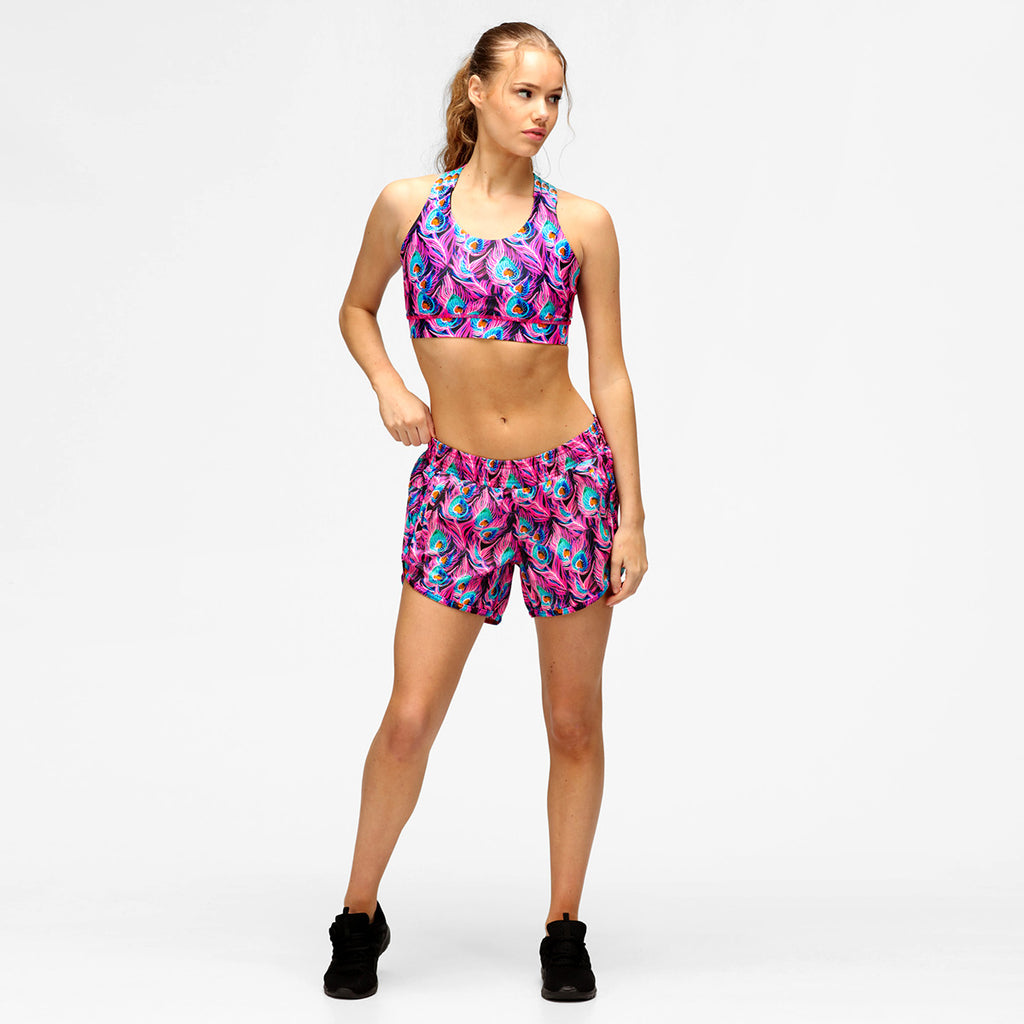 Flamboyant Feathers Loose Fit Workout Shorts
