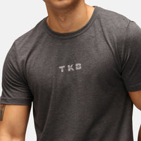 TKB Herren-T-Shirt aus Tri-Blend in Heather-Kohle-Optik