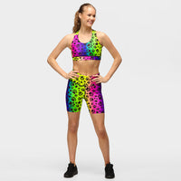 Pantalones cortos para correr Pawfect con diseño de arcoíris