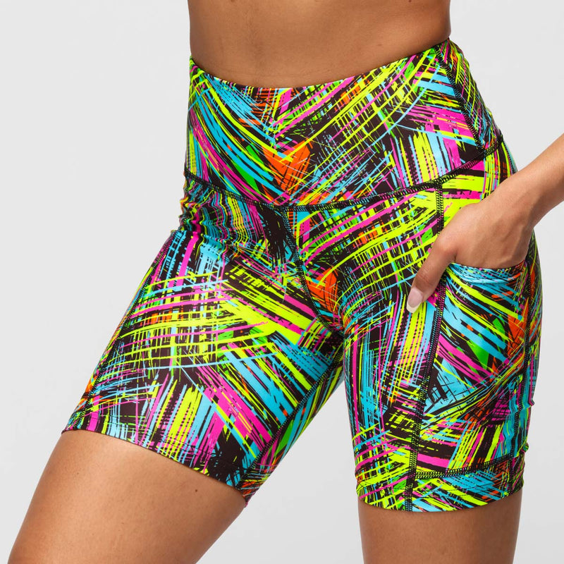 Neon Scratch Running Shorts