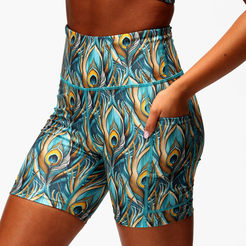 Pretty In Peacock Running Shorts