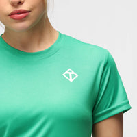 Kelly grøn diamant teknisk t-shirt til damer