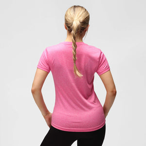 Technisches Damen-T-Shirt mit rosa Melange-Diamantenmuster
