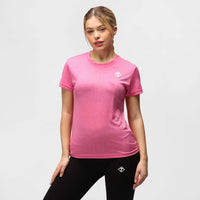 Camiseta técnica mujer rosa melange rombos