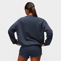 Tkb marineblå frotté oversize sweatshirt