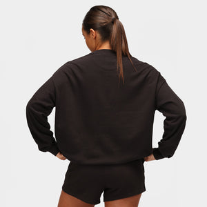 TKB-Sweatshirt aus schwarzem Frottee in Übergröße