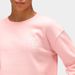 Tkb rosa pastell sweatshirt med dragkedja