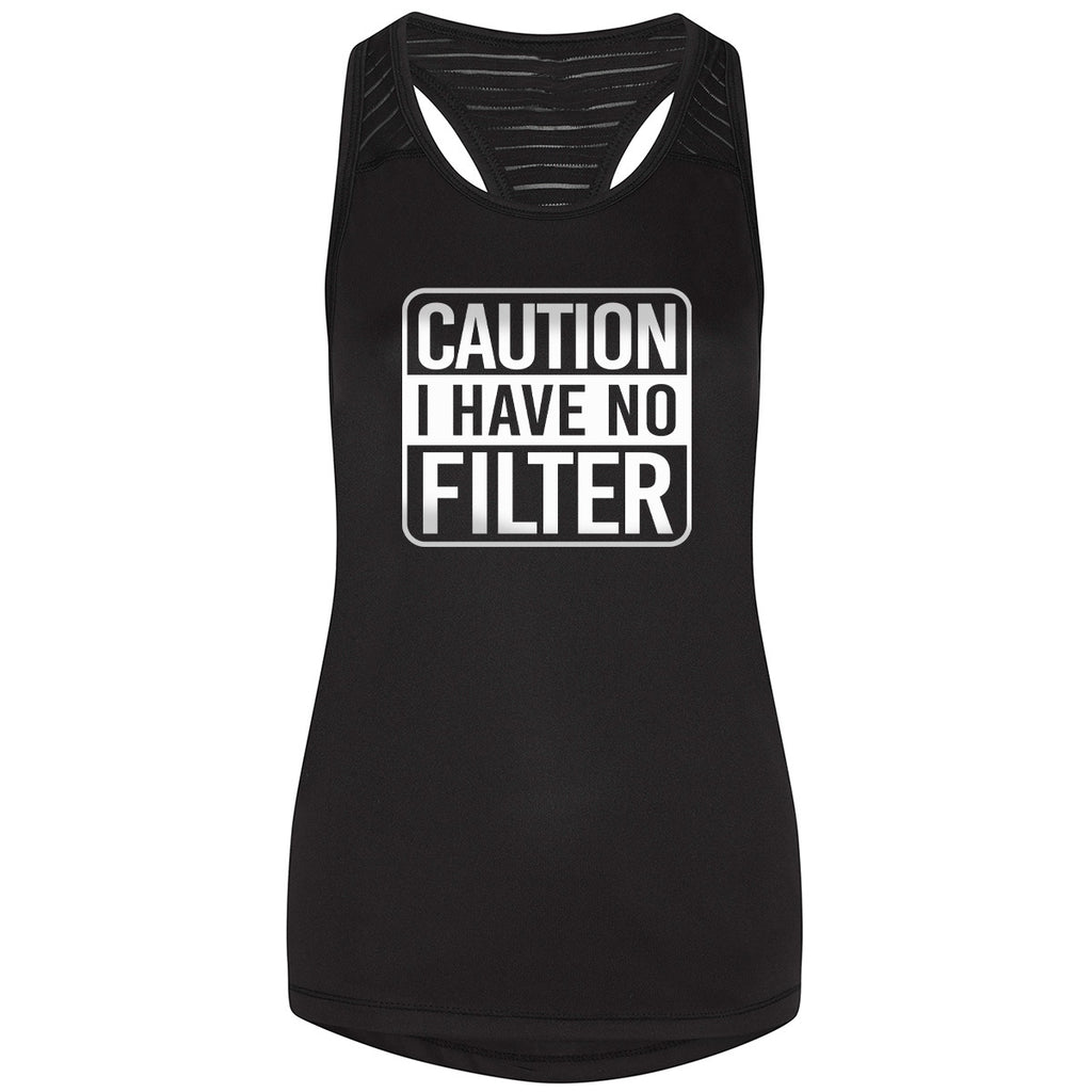 Caution I Have No Filter Mesh Racerback Vest