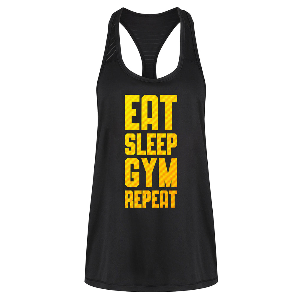 Eat Sleep Gym Repeat Mesh Racerback Vest