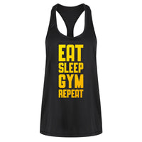 Eat Sleep Gym Repeat Mesh-Racerback-Weste