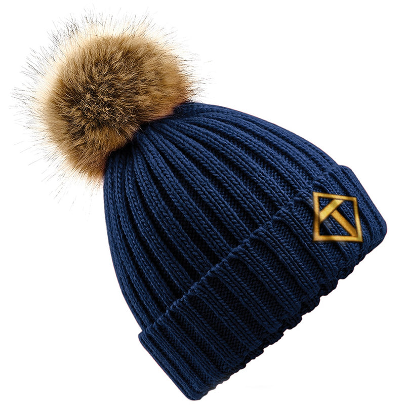 Tikiboo Navy Bobble Hat - Front Product View