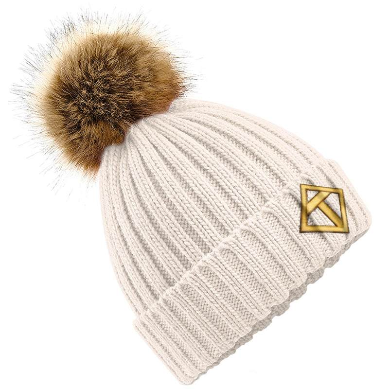 Tikiboo Oatmeal Bobble Hat - Front Product View