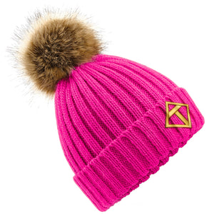 Tikiboo Pink Bobble Hat - Produktvisning Forfra