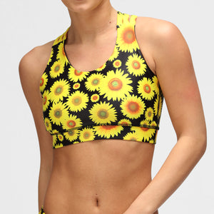 Sonnenblumen-BH mit überkreuztem Rücken