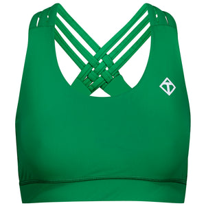 Tikiboo Green Cross Back Bra - Front Product View