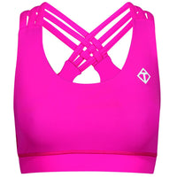 Tikiboo Neon Pink Cross Back Bra - Front Product View
