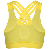 Sujetador fitness espalda cruzada amarillo Tikiboo - vista producto espalda