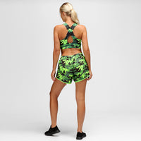 Neon Green Camo Loose Fit Workout Shorts