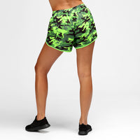 Neon Green Camo Loose Fit Workout Shorts