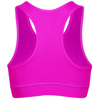 Reggiseno fitness Tikiboo rosa fluo con retro a vogatore - vista del prodotto sul retro