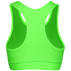 Tikiboo Neon Lime Racer Back Fitness Bra - Back Product View