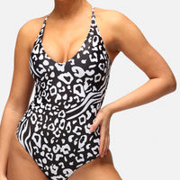 Monochrome Safari Crossover Swimsuit
