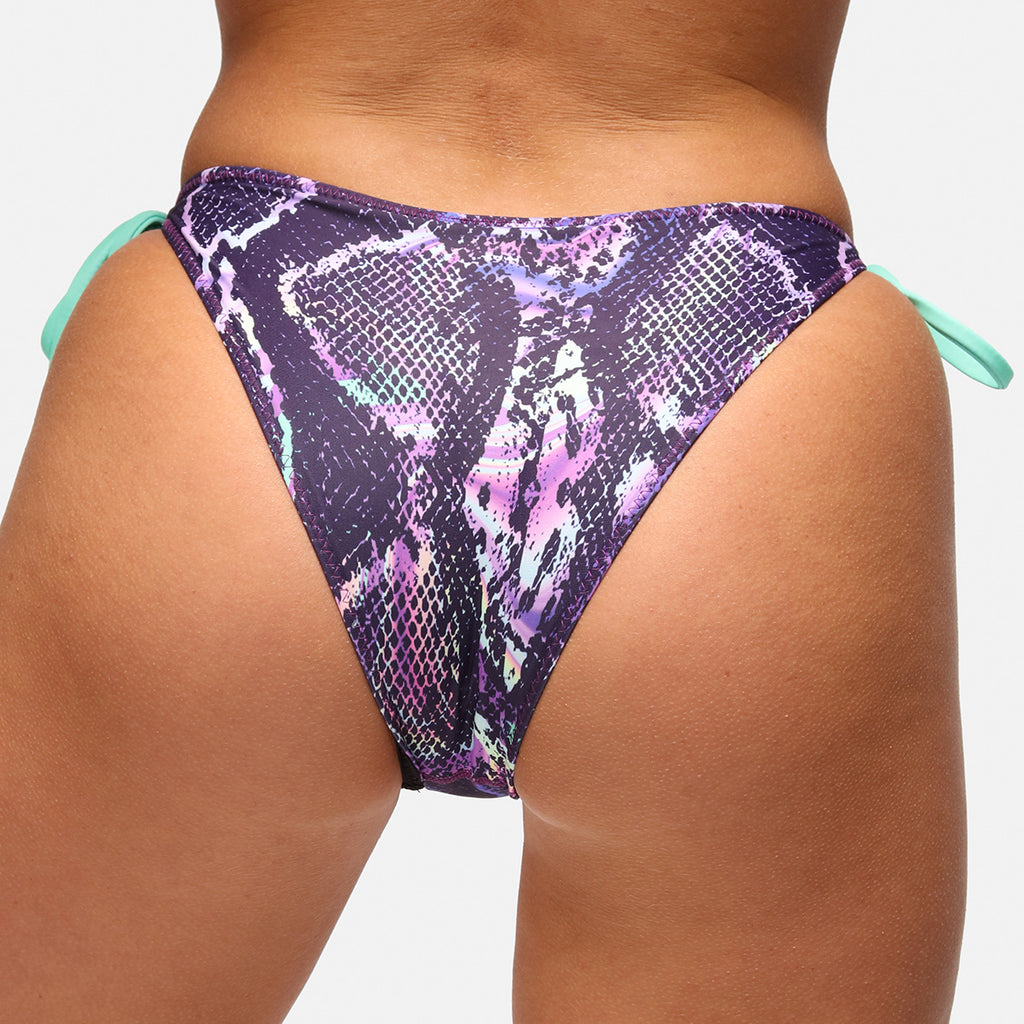 Purple Viper Tie Side Tikini Bottoms