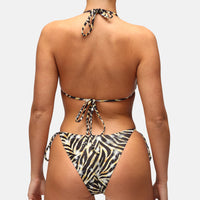Vergoldete Tiger-Tikini-Hose mit seitlicher Schnürung