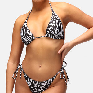 Einfarbige Safari-Tikini-Hose mit seitlicher Schnürung