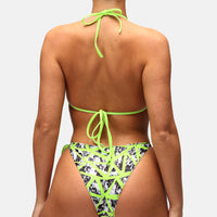 Neonfarbene Tikini-Hose mit seitlichem Webband