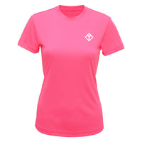 Ljust rosa diamant teknisk t-shirt för damer