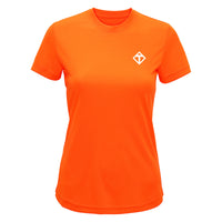 Orange diamant teknisk t-shirt til damer