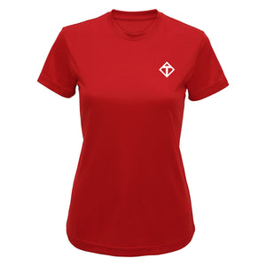 Rød diamant teknisk t-shirt til damer
