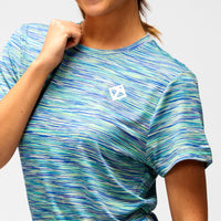 Performance-T-Shirt mit grüner Space-Dye-Mischung