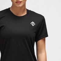 Technisches Damen-T-Shirt mit schwarzen Diamanten