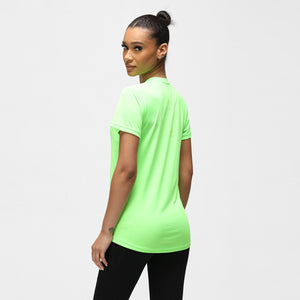 Funktions-T-Shirt für Damen in Limettengrün mit Rautenmuster