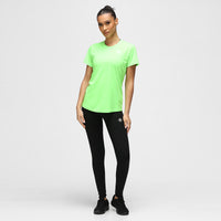 T-shirt tecnica da donna con diamanti verde lime