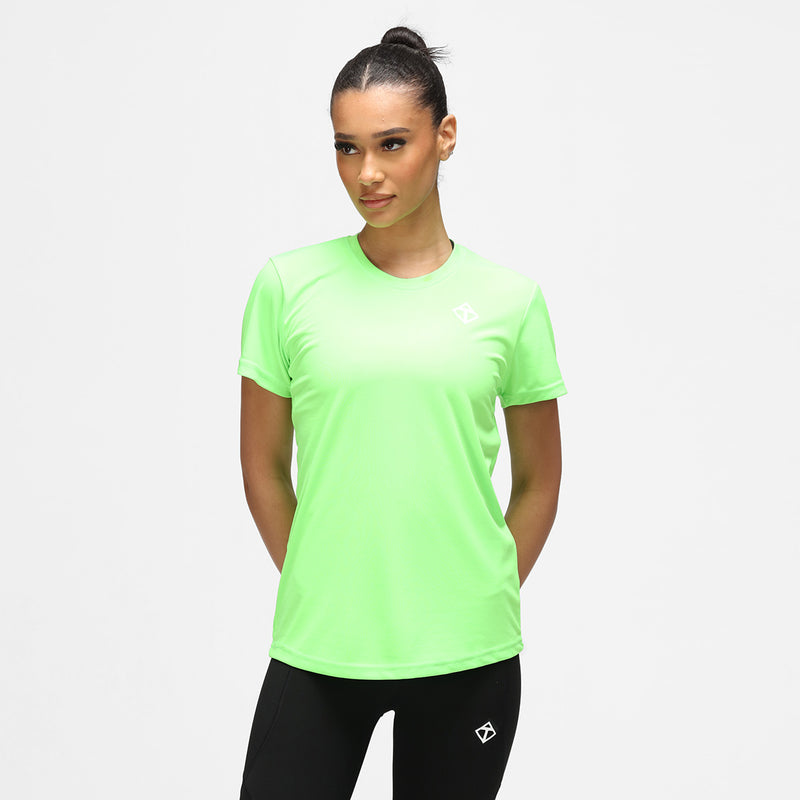Lime Green Diamond Ladies Technical T-Shirt