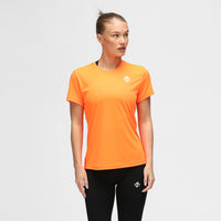 Technisches Damen-T-Shirt mit orangefarbenen Diamanten