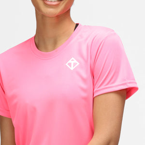 Camiseta técnica mujer diamante rosa brillante