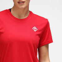 Technisches Damen-T-Shirt mit roten Diamanten