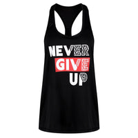 Tikiboo 'Never Give Up' Racerback Mesh Vest - Front Product View