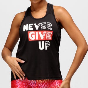 'Never Give Up' Mesh Racerback Vest